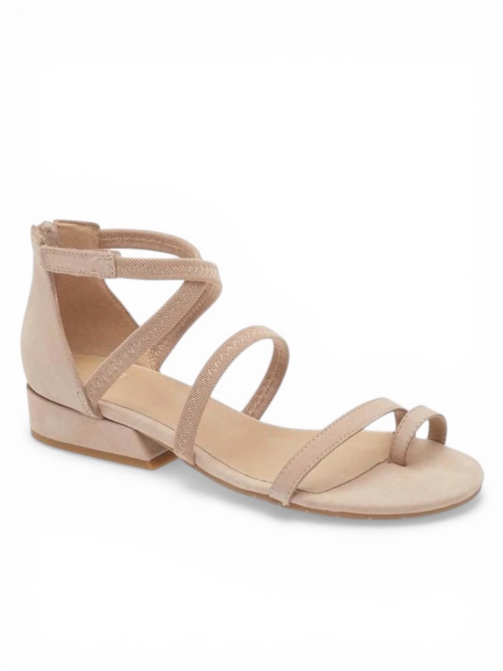 NWOB Eileen Fisher Emily Strappy Low Block Heel Zip Sandals Size 10